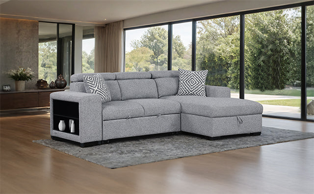 Furniture Of America Chatteris Sectional FM64000GY-SECT-R Gray Contemporary - sofafair.com