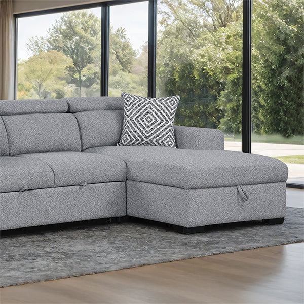 Furniture Of America Chatteris Sectional FM64000GY-SECT-R Gray Contemporary - sofafair.com