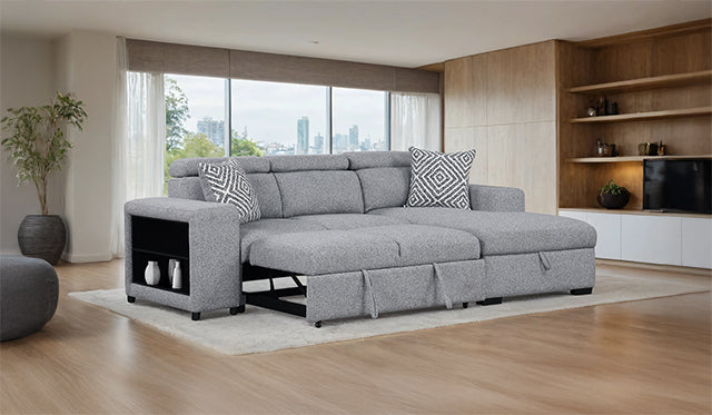 Furniture Of America Chatteris Sectional FM64000GY-SECT-R Gray Contemporary - sofafair.com