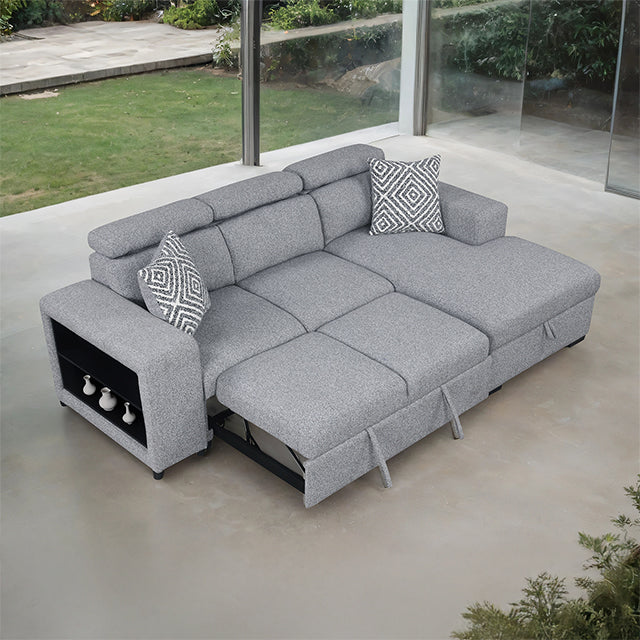 Furniture Of America Chatteris Sectional FM64000GY-SECT-R Gray Contemporary - sofafair.com