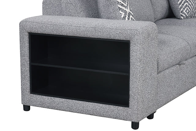 Furniture Of America Chatteris Sectional FM64000GY-SECT-R Gray Contemporary - sofafair.com