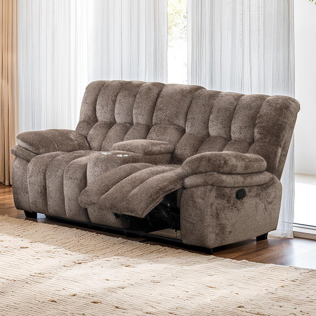 Furniture Of America Hieronymus Manual Loveseat FM64001DB-LV-M Dark Brown Transitional - sofafair.com