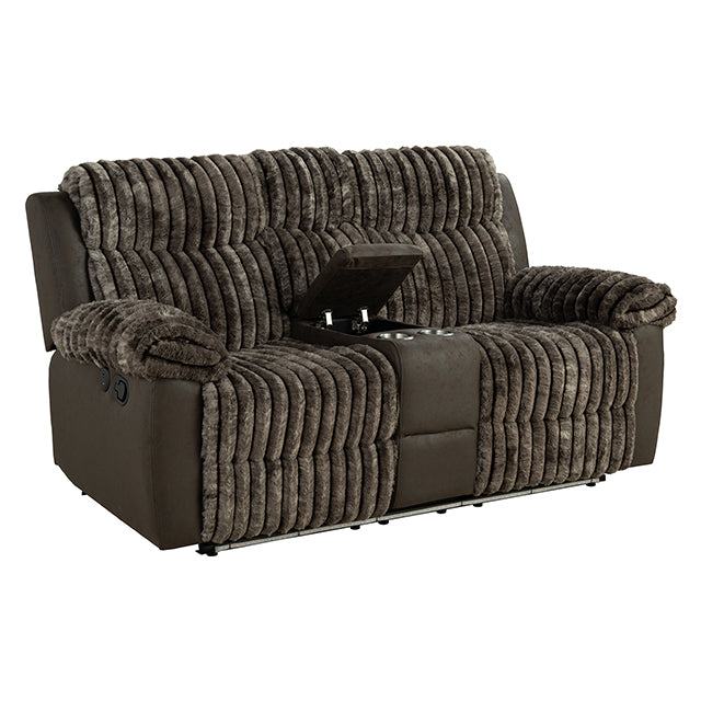 Furniture Of America Dionysus Manual Reclining Loveseat FM64003BR-LV-M Brown Transitional - sofafair.com