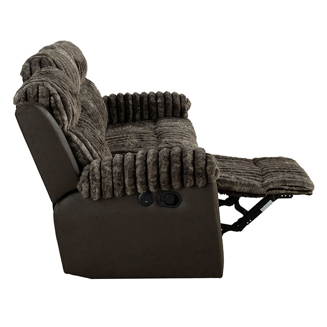 Furniture Of America Dionysus Manual Reclining Sofa FM64003BR-SF-M Brown Transitional - sofafair.com