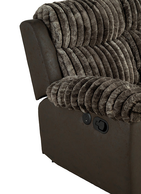 Furniture Of America Dionysus Manual Reclining Sofa FM64003BR-SF-M Brown Transitional - sofafair.com