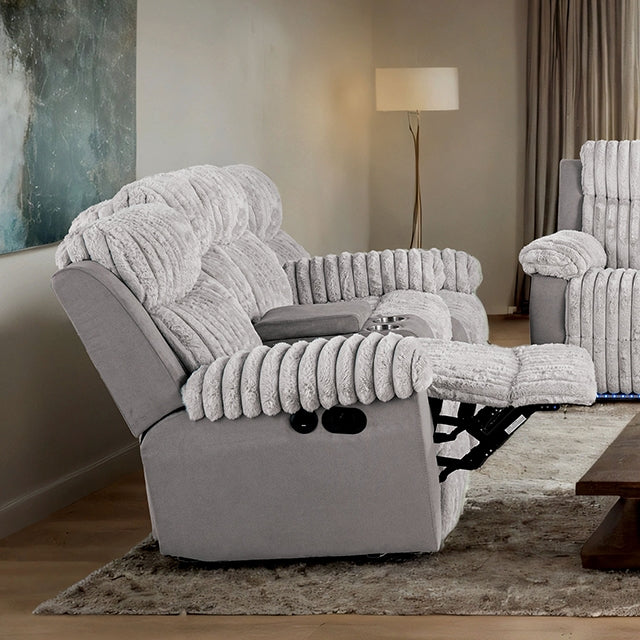 Furniture Of America Dionysus Manual Reclining Loveseat FM64004GY-LV-M Gray Transitional - sofafair.com