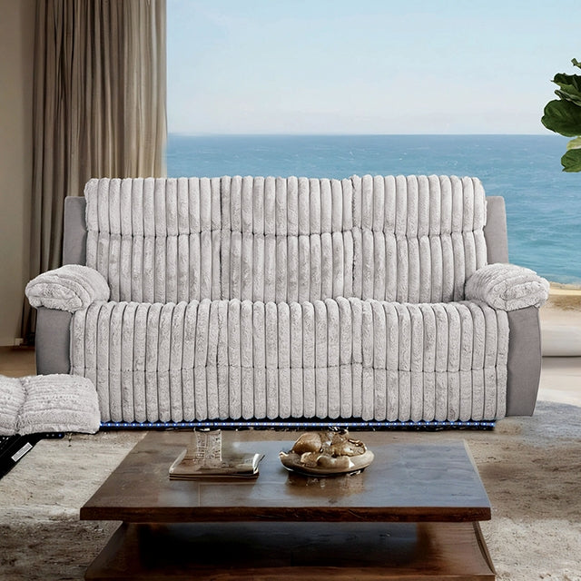 Furniture Of America Dionysus Manual Reclining Sofa FM64004GY-SF-M Gray Transitional - sofafair.com