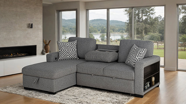 Furniture Of America Chatham Sectional FM64005GY-SECT-L Gray Contemporary - sofafair.com