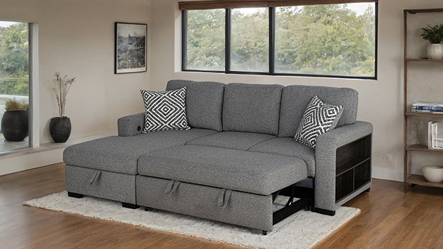 Furniture Of America Chatham Sectional FM64005GY-SECT-L Gray Contemporary - sofafair.com