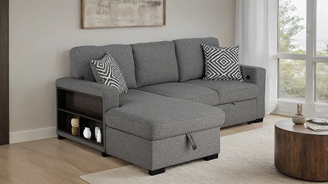 Furniture Of America Chatham Sectional FM64005GY-SECT-L Gray Contemporary - sofafair.com