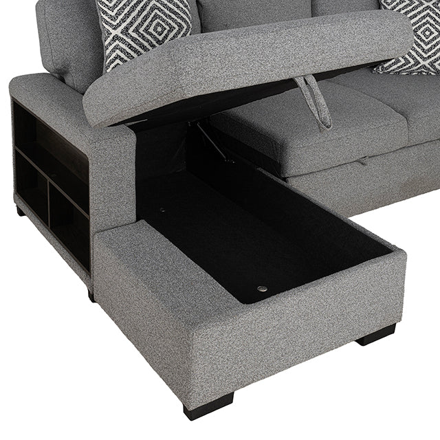 Furniture Of America Chatham Sectional FM64005GY-SECT-L Gray Contemporary - sofafair.com