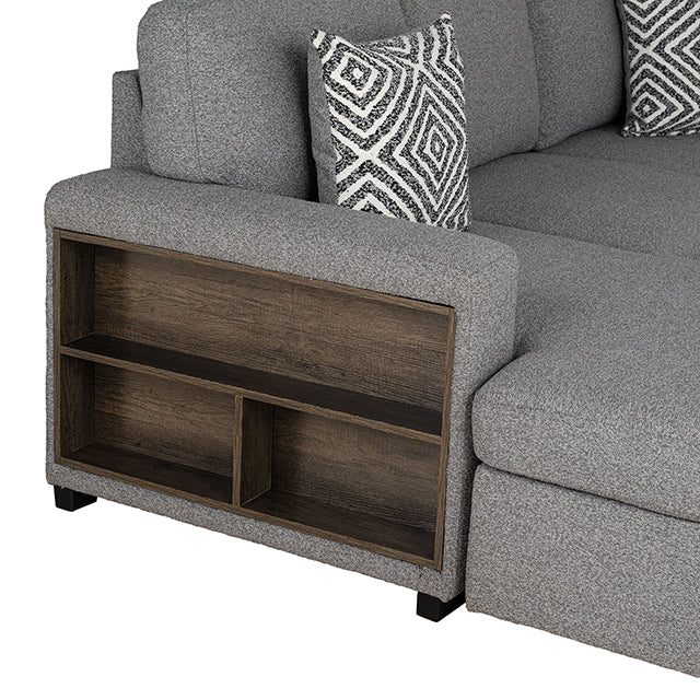 Furniture Of America Chatham Sectional FM64005GY-SECT-L Gray Contemporary - sofafair.com