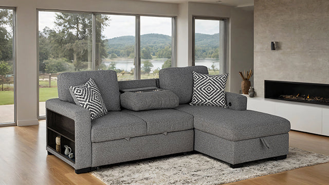 Furniture Of America Chatham Sectional FM64005GY-SECT-R Gray Contemporary - sofafair.com