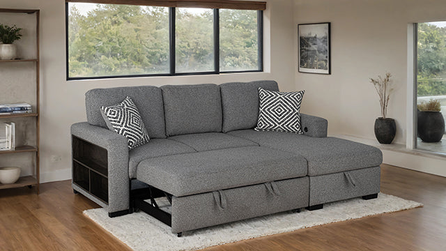 Furniture Of America Chatham Sectional FM64005GY-SECT-R Gray Contemporary - sofafair.com