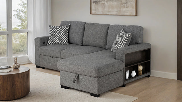 Furniture Of America Chatham Sectional FM64005GY-SECT-R Gray Contemporary - sofafair.com