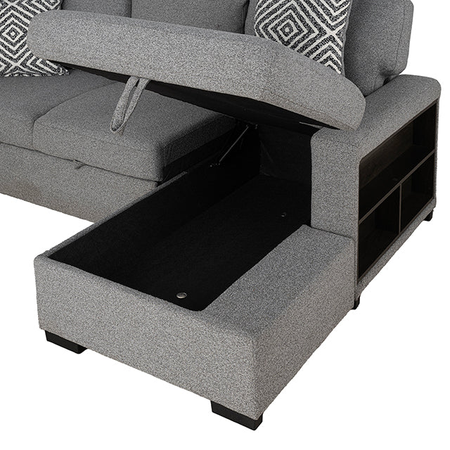 Furniture Of America Chatham Sectional FM64005GY-SECT-R Gray Contemporary - sofafair.com