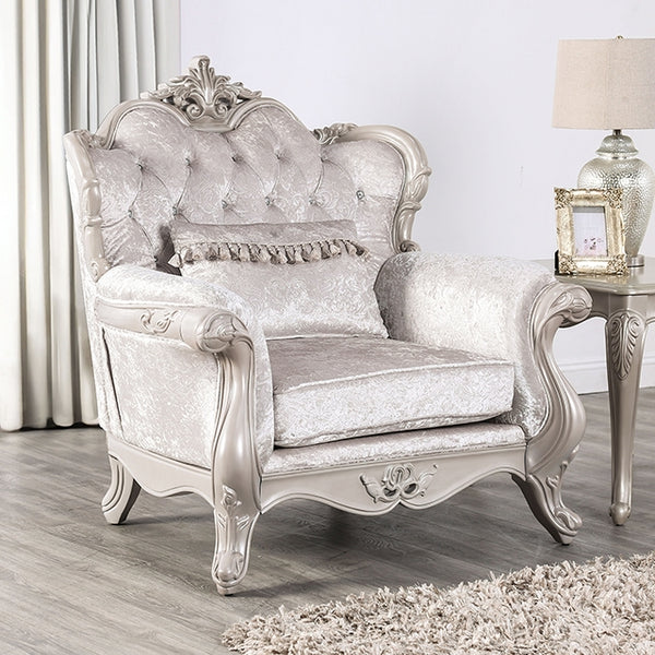 Furniture Of America Acapulco Chair FM65001WH-CH Off-White Traditional - sofafair.com