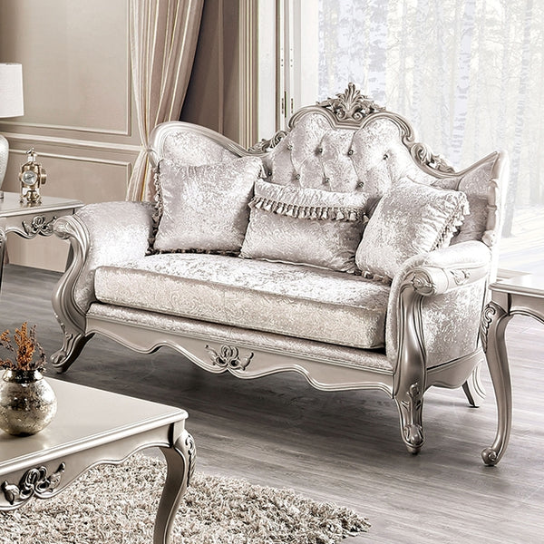 Furniture Of America Acapulco Loveseat FM65001WH-LV Off-White Traditional - sofafair.com