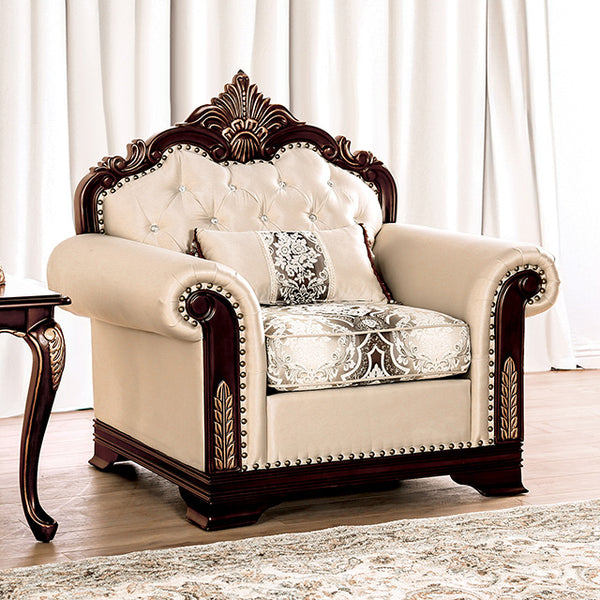 Furniture Of America Yucatan Chair FM65004BG-CH Beige Traditional - sofafair.com