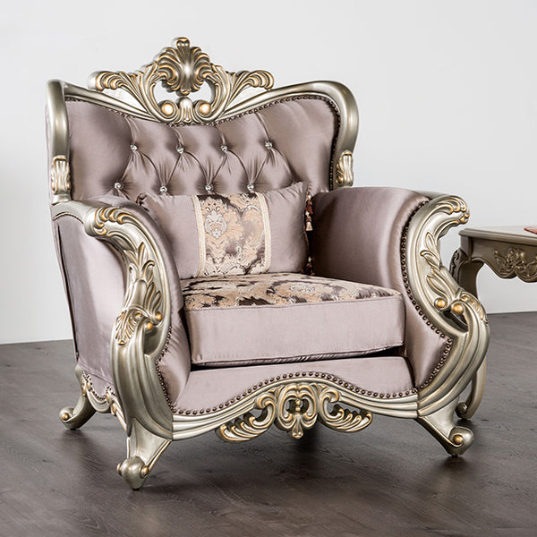 Furniture Of America Albacete Chair FM65006PR-CH Champagne/Purple Traditional - sofafair.com