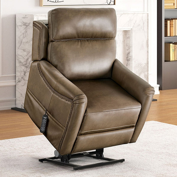 Furniture Of America Sylvanus Power Lift Chair FM68004BR-LC Brown Contemporary - sofafair.com