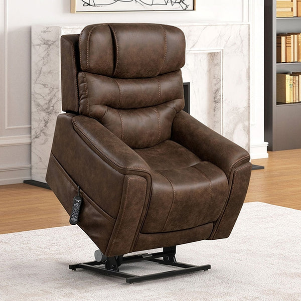 Furniture Of America Guinevra Power Lift Chair FM68005WN-LC Walnut Contemporary - sofafair.com