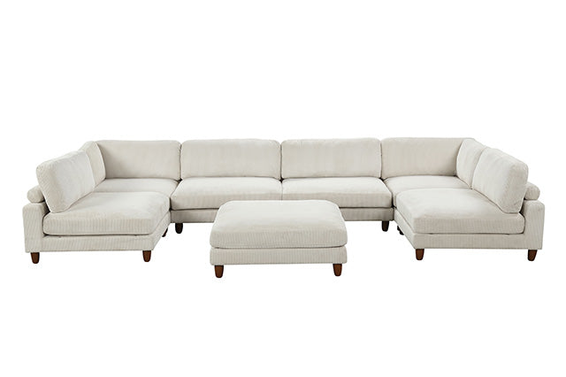 Furniture Of America Dagenham Sectional [ A ] FM6800BG-A Beige Contemporary - sofafair.com