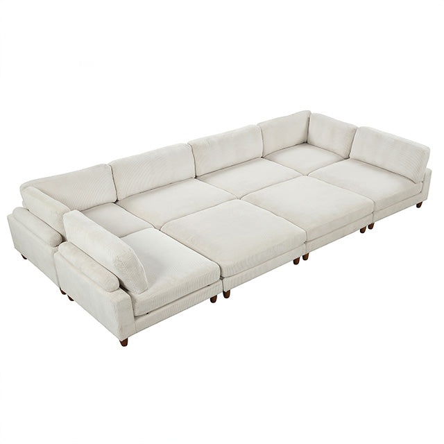 Furniture Of America Dagenham Sectional [ B ] FM6800BG-B Beige Contemporary - sofafair.com