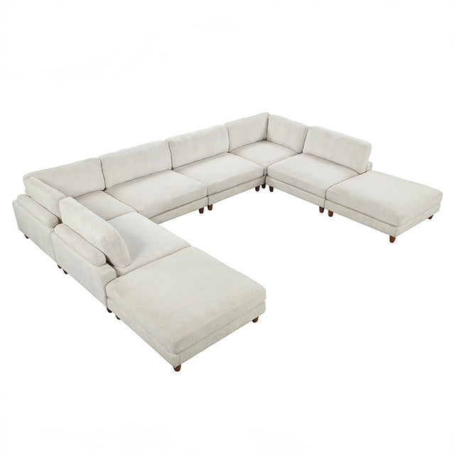 Furniture Of America Dagenham Sectional [ B ] FM6800BG-B Beige Contemporary - sofafair.com