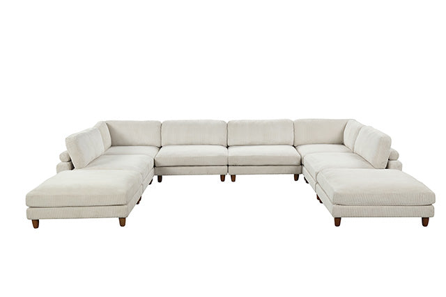 Furniture Of America Dagenham Sectional [ B ] FM6800BG-B Beige Contemporary - sofafair.com