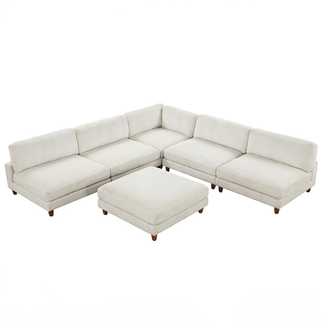 Furniture Of America Dagenham Sectional [ C ] FM6800BG-C Beige Contemporary - sofafair.com