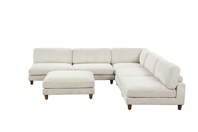 Furniture Of America Dagenham Sectional [ C ] FM6800BG-C Beige Contemporary - sofafair.com