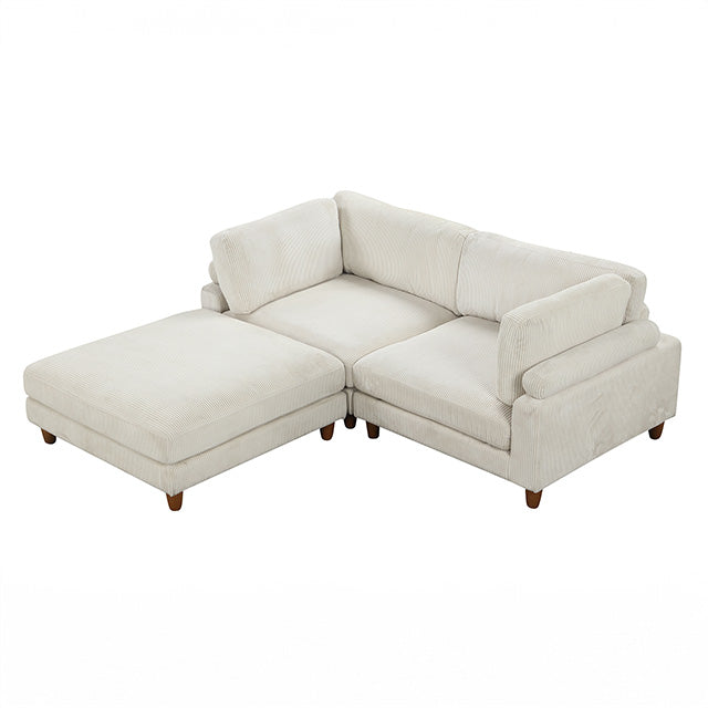 Furniture Of America Dagenham Sectional [ D ] FM6800BG-D Beige Contemporary - sofafair.com