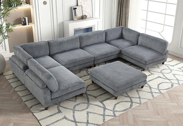 Furniture Of America Dagenham Sectional [ A ] FM6800GY-A Gray Contemporary - sofafair.com