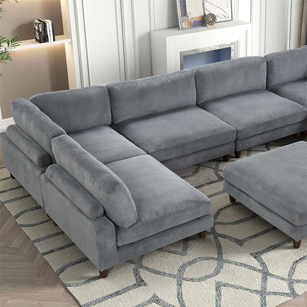 Furniture Of America Dagenham Sectional [ A ] FM6800GY-A Gray Contemporary - sofafair.com