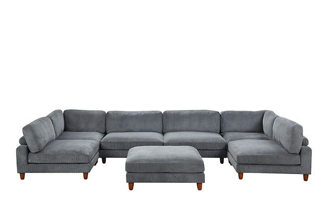 Furniture Of America Dagenham Sectional [ A ] FM6800GY-A Gray Contemporary - sofafair.com