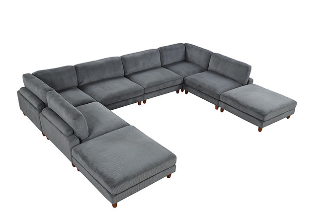 Furniture Of America Dagenham Sectional [ B ] FM6800GY-B Gray Contemporary - sofafair.com