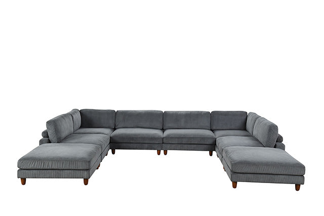 Furniture Of America Dagenham Sectional [ B ] FM6800GY-B Gray Contemporary - sofafair.com