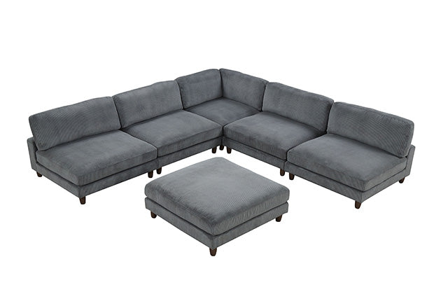 Furniture Of America Dagenham Sectional [ C ] FM6800GY-C Gray Contemporary - sofafair.com