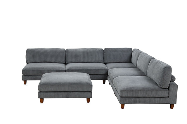 Furniture Of America Dagenham Sectional [ C ] FM6800GY-C Gray Contemporary - sofafair.com