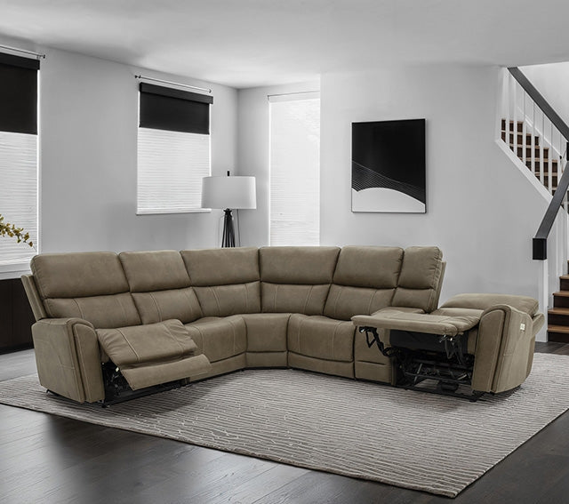 Furniture Of America Orpheus Power Sectional FM68100BR-SECT-PM Brown Contemporary - sofafair.com