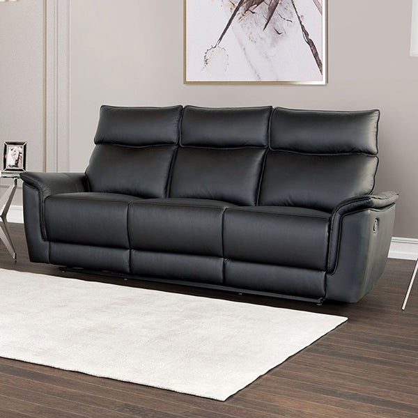 Furniture Of America Bienne Sofa Manual Recliner FM69002BK-SF-M Black Transitional - sofafair.com