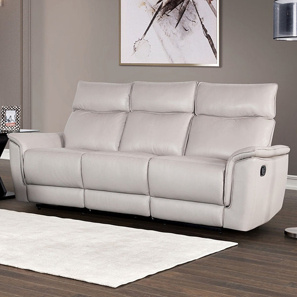 Furniture Of America Bienne Sofa Manual Recliner FM69002TP-SF-M Taupe Transitional - sofafair.com