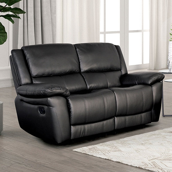 Furniture Of America Glarus Loveseat Manual Recliner FM69003BK-LV-M Black Transitional - sofafair.com