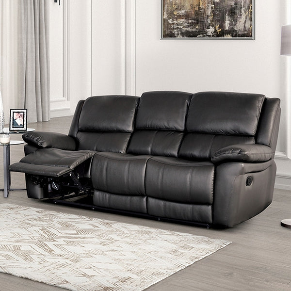 Furniture Of America Glarus Sofa Manual Recliner FM69003BK-SF-M Black Transitional - sofafair.com