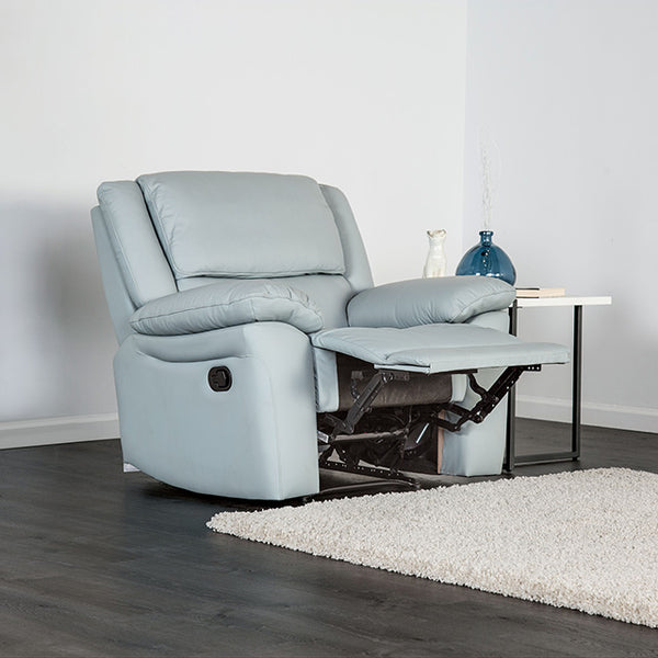 Furniture Of America Glarus Recliner Chair FM69003BL-CH-M Powder Blue Transitional - sofafair.com