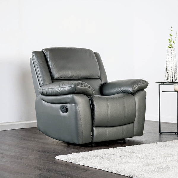 Furniture Of America Glarus Recliner Chair FM69003DG-CH-M Dark Gray Transitional - sofafair.com