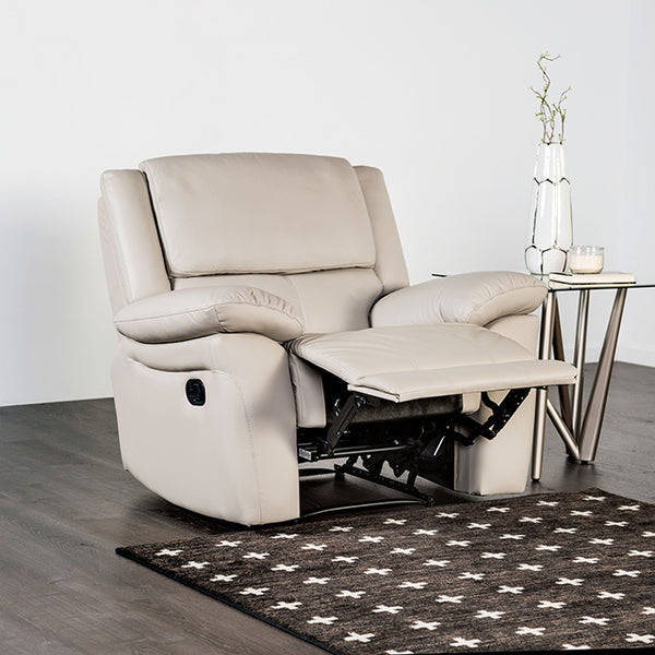 Furniture Of America Glarus Recliner Chair FM69003WH-CH-M White Transitional - sofafair.com