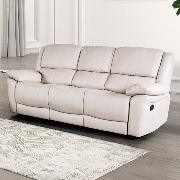 Furniture Of America Glarus Sofa Manual Recliner FM69003WH-SF-M White Transitional - sofafair.com