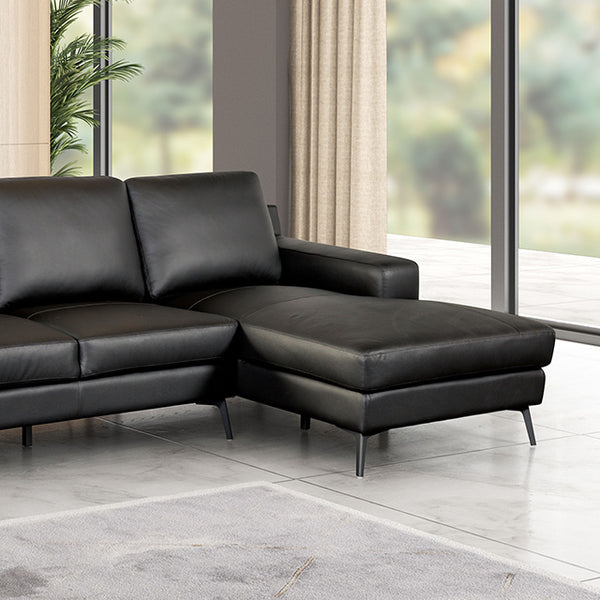 Furniture Of America Stordal Sectional, Left Chaise FM69004BK Black Contemporary - sofafair.com